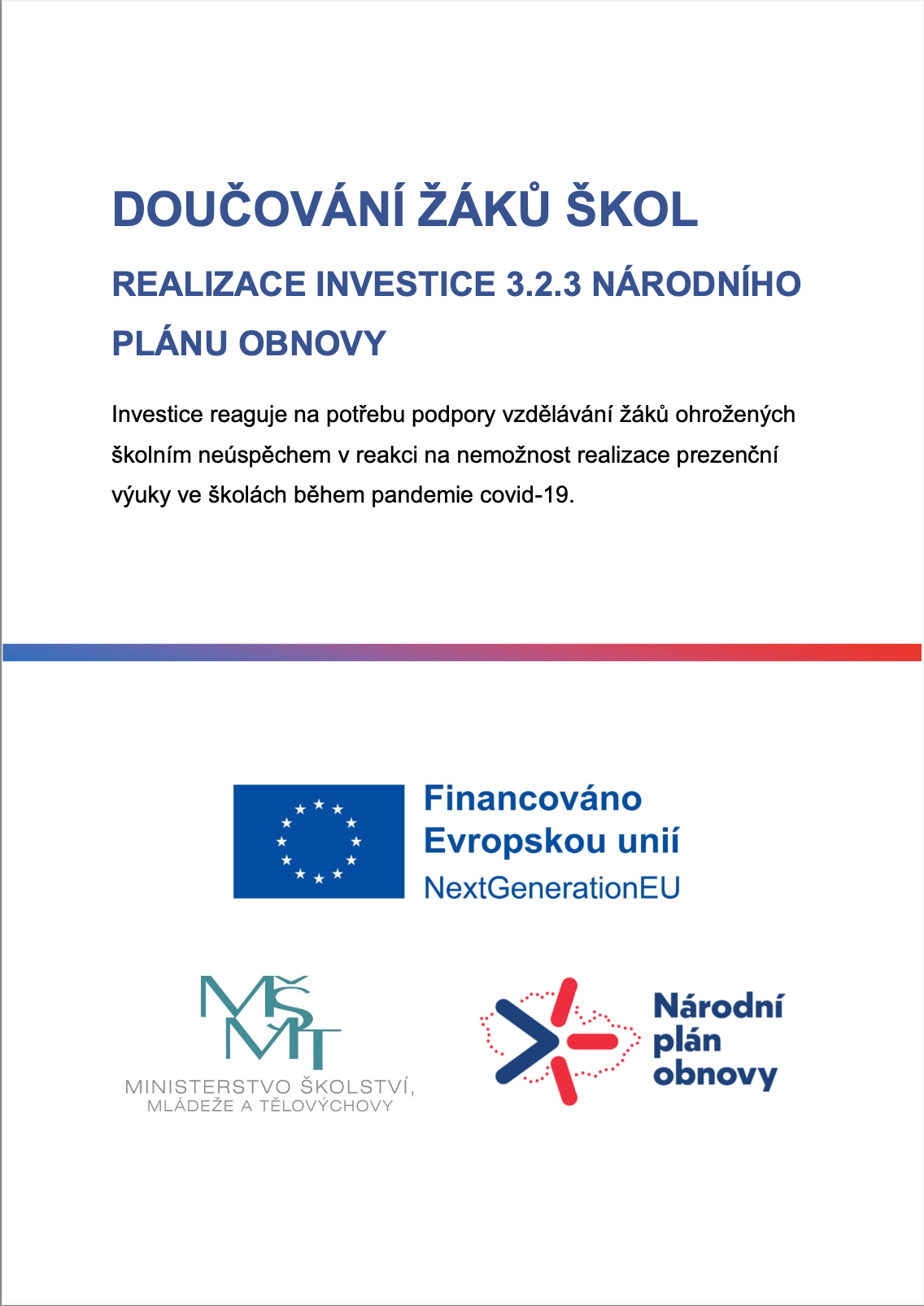 Účast v projektu Doučování žáků škol